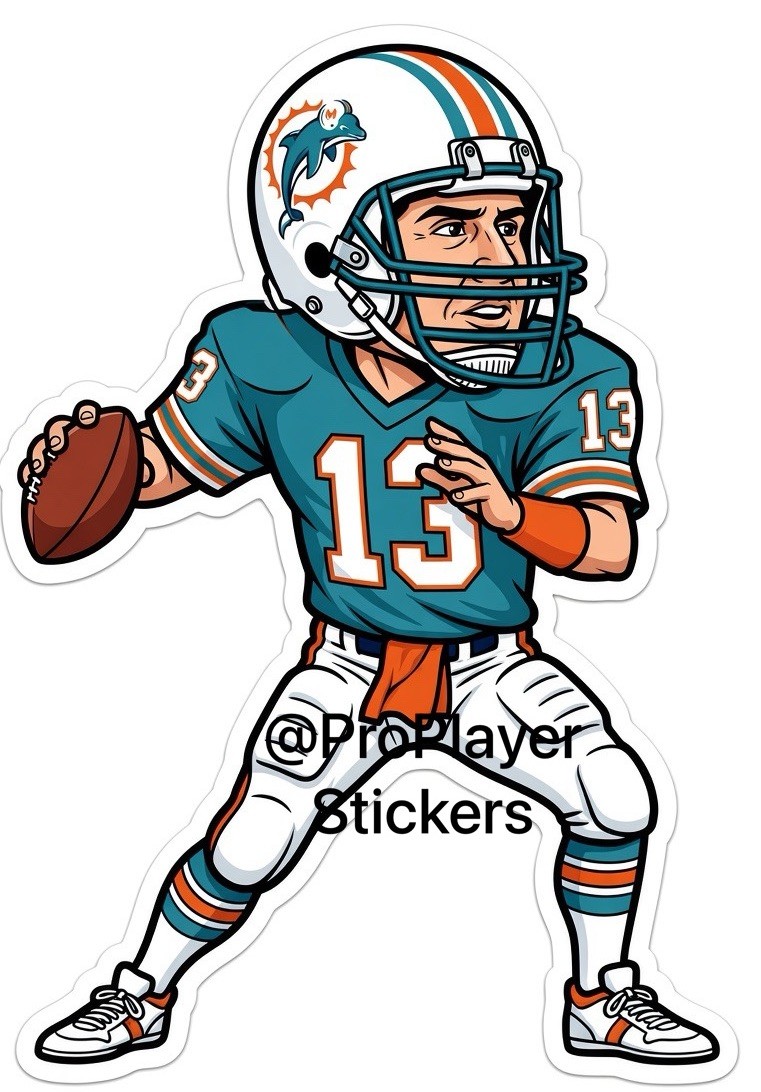 🏈 Miami Dolphins “Dan Marino” Sticker 🏈 🏈 Miami Dolphins “Dan Marino” Sticker 🏈