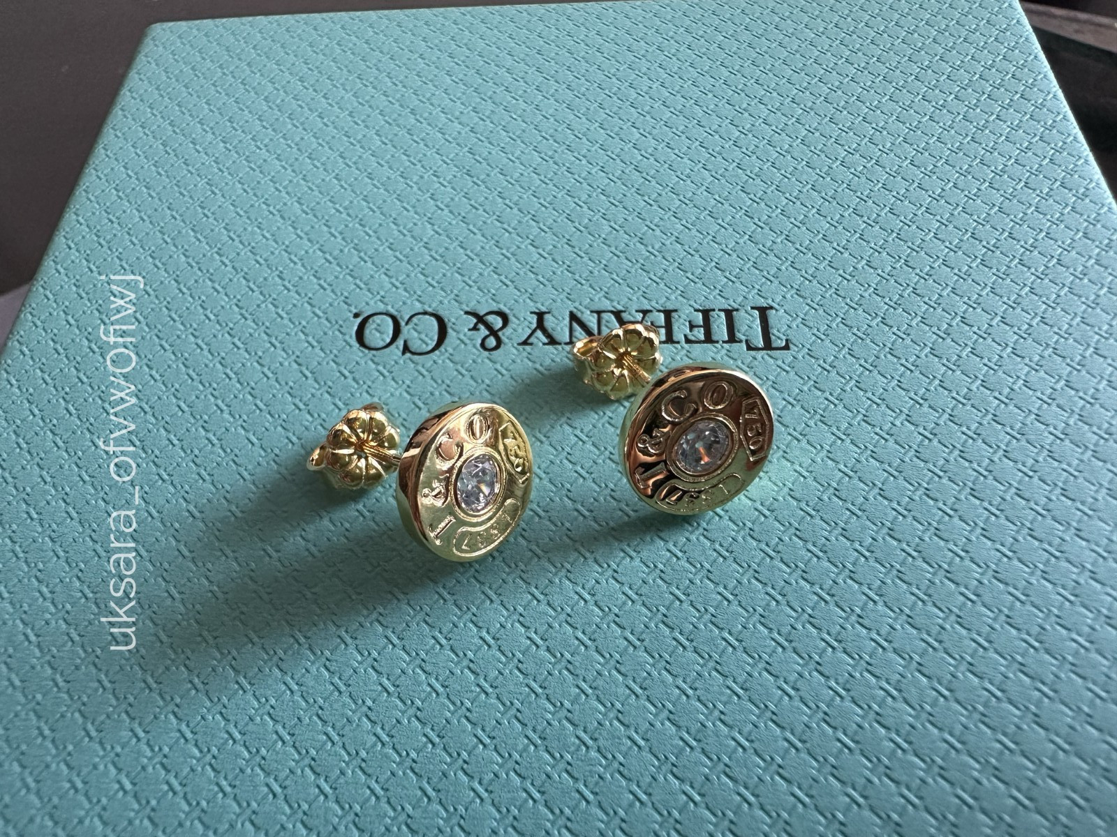 NEWTlfanyCo1837 Circle Diamond Studs 18K Yellow Gold