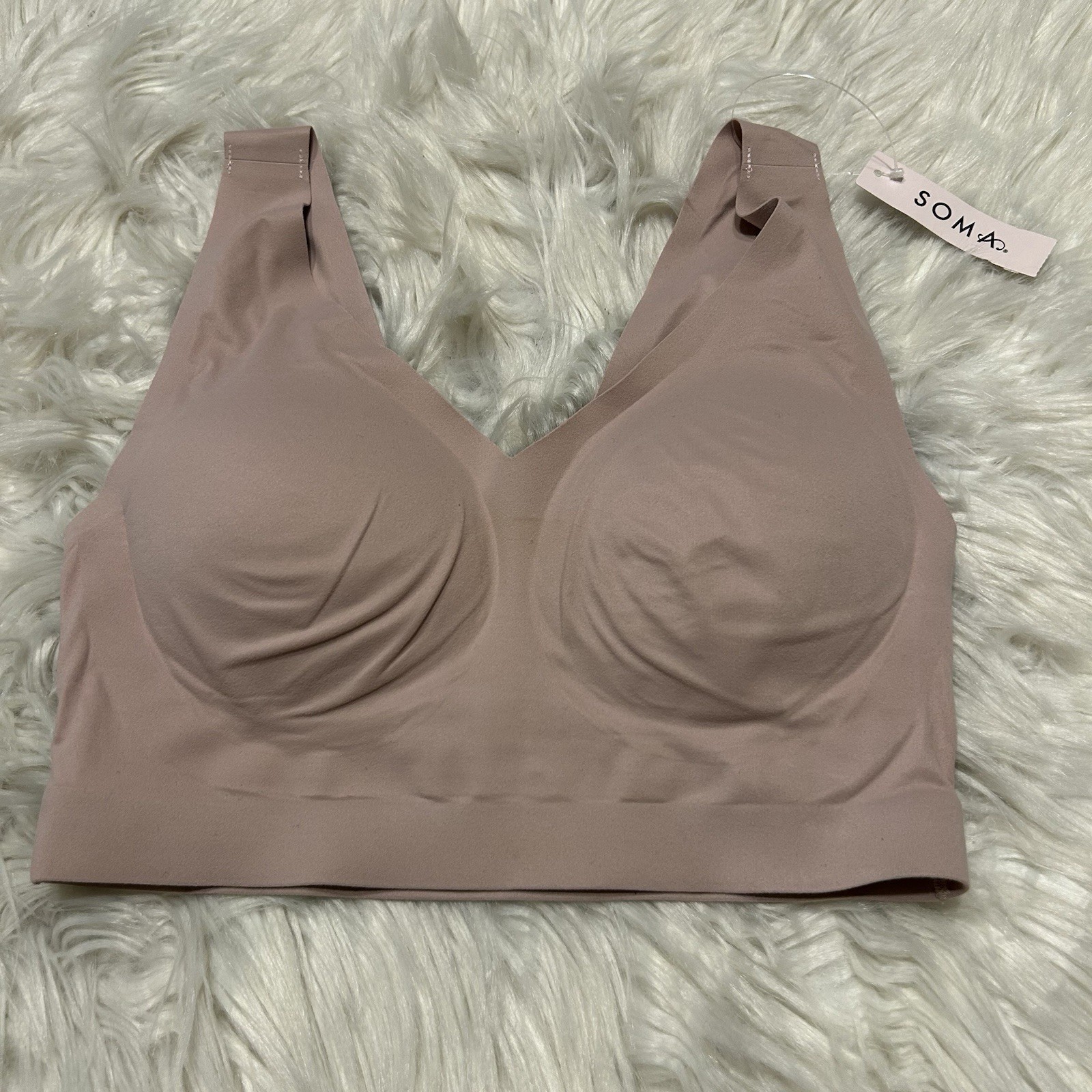 Soma Medium Bralette Adobe Rose Enbliss Wireless Pullover Removable Pads NEW