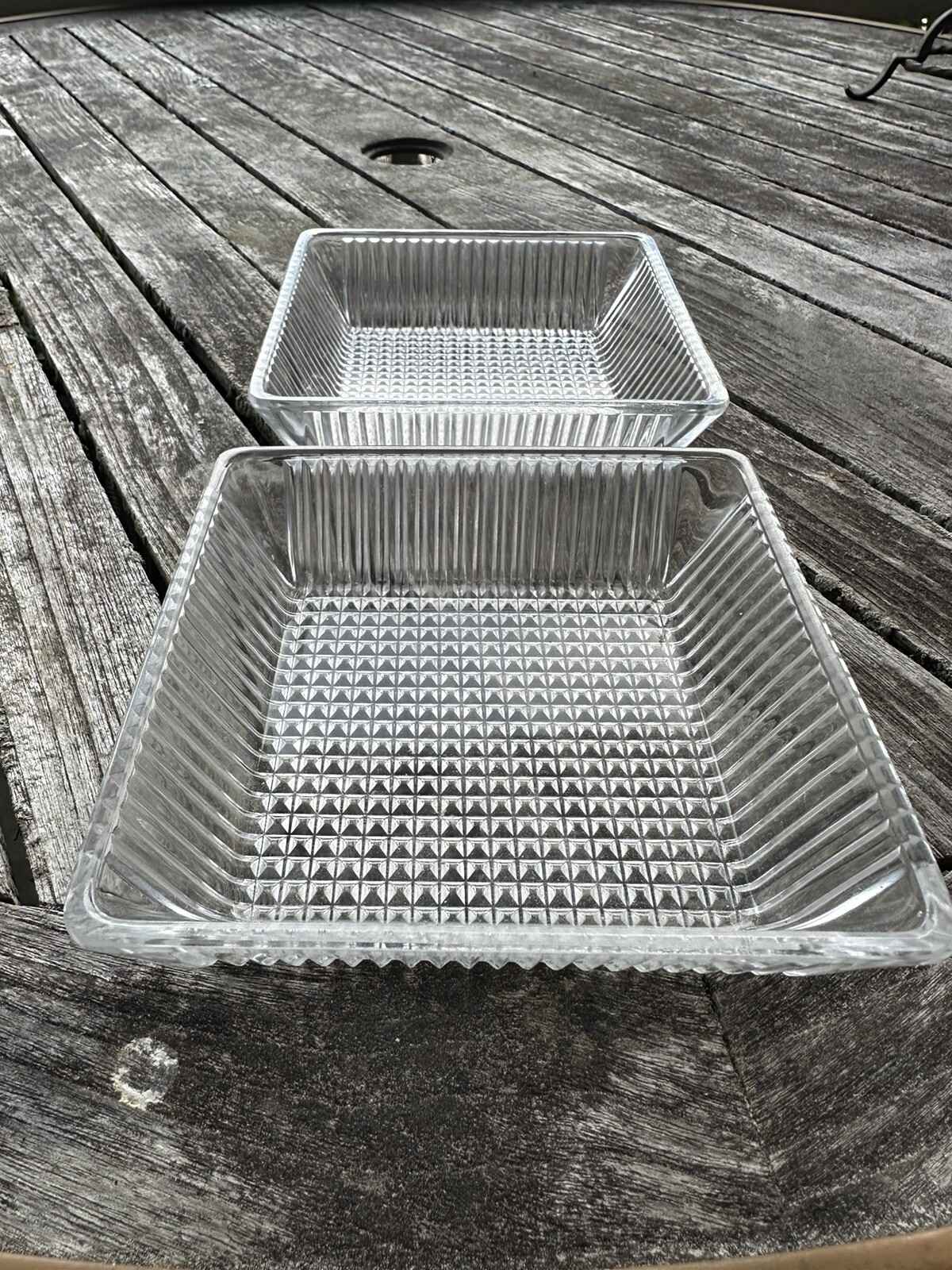 2 Vintage MCM Danish Cromargan Kabarett DANISH Space Age Glass Fridge Dishes 2 Vintage MCM Danish Cromargan Kabarett DANISH Space Age Glass Fridge Dishes