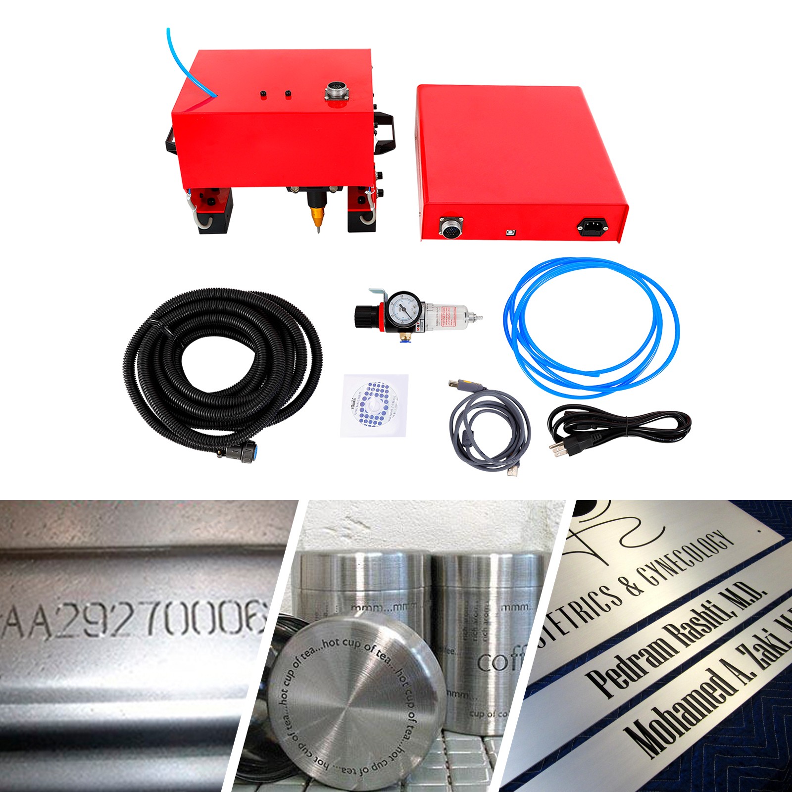 Portable Handheld Pneumatic Dot Peen Marking Machine Vin Code 110*70mm