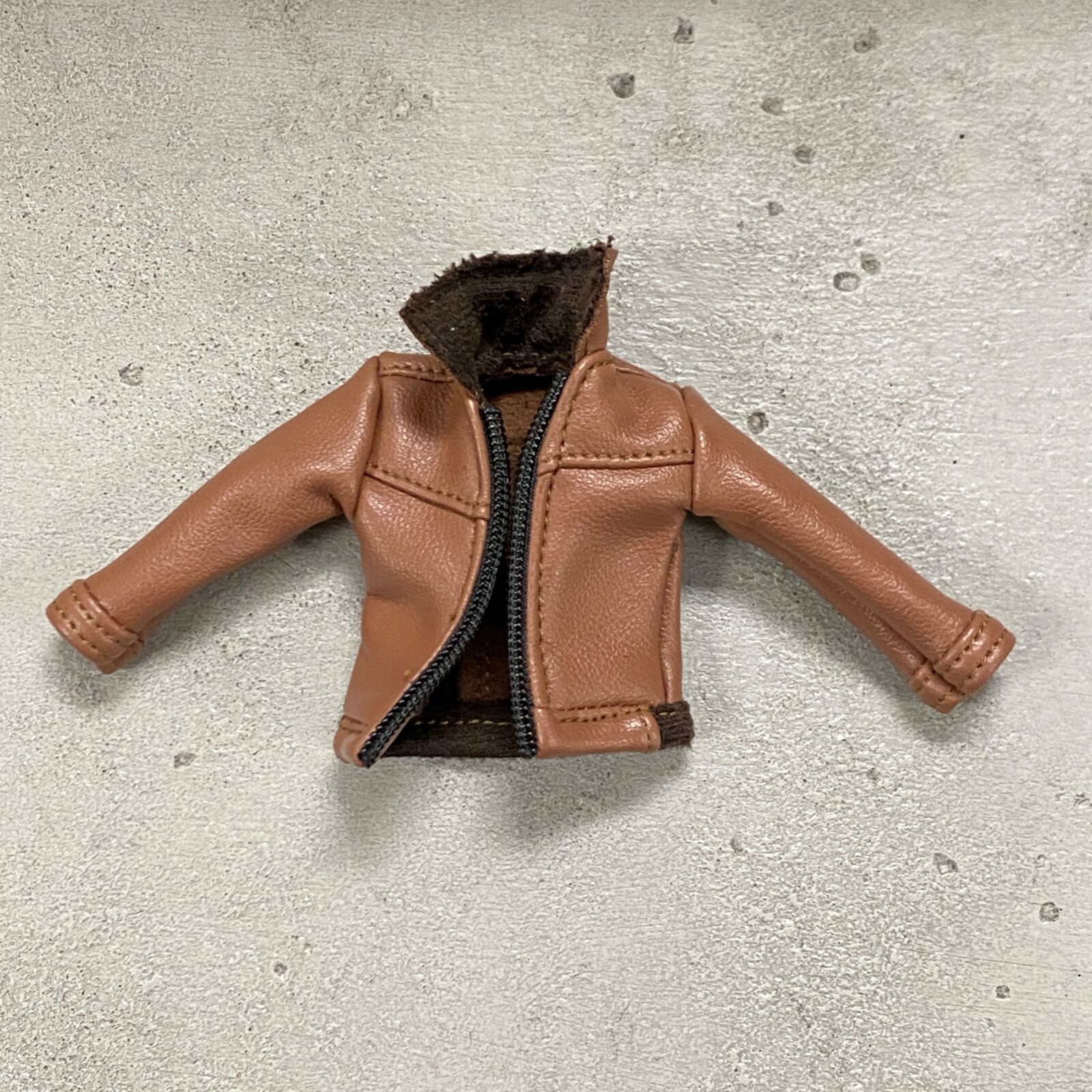 PB-JKT-RH2: 1/12 Brown Faux Leather Jacket for 6\
