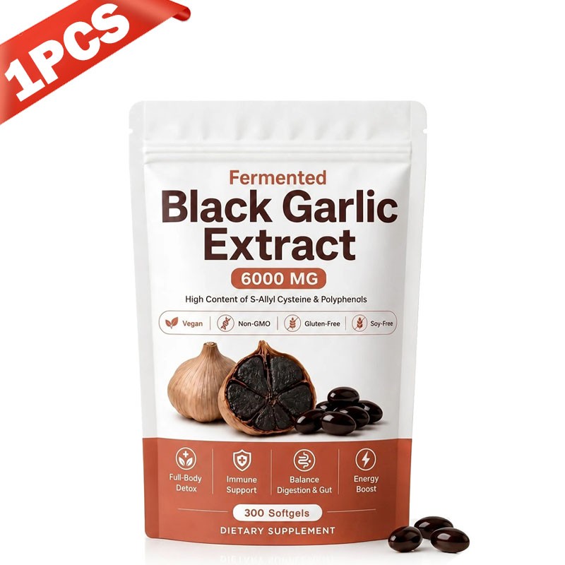 1-3PCS Fermented Black Garlic Extract, Natural Odorless Aged Garlic Supplements