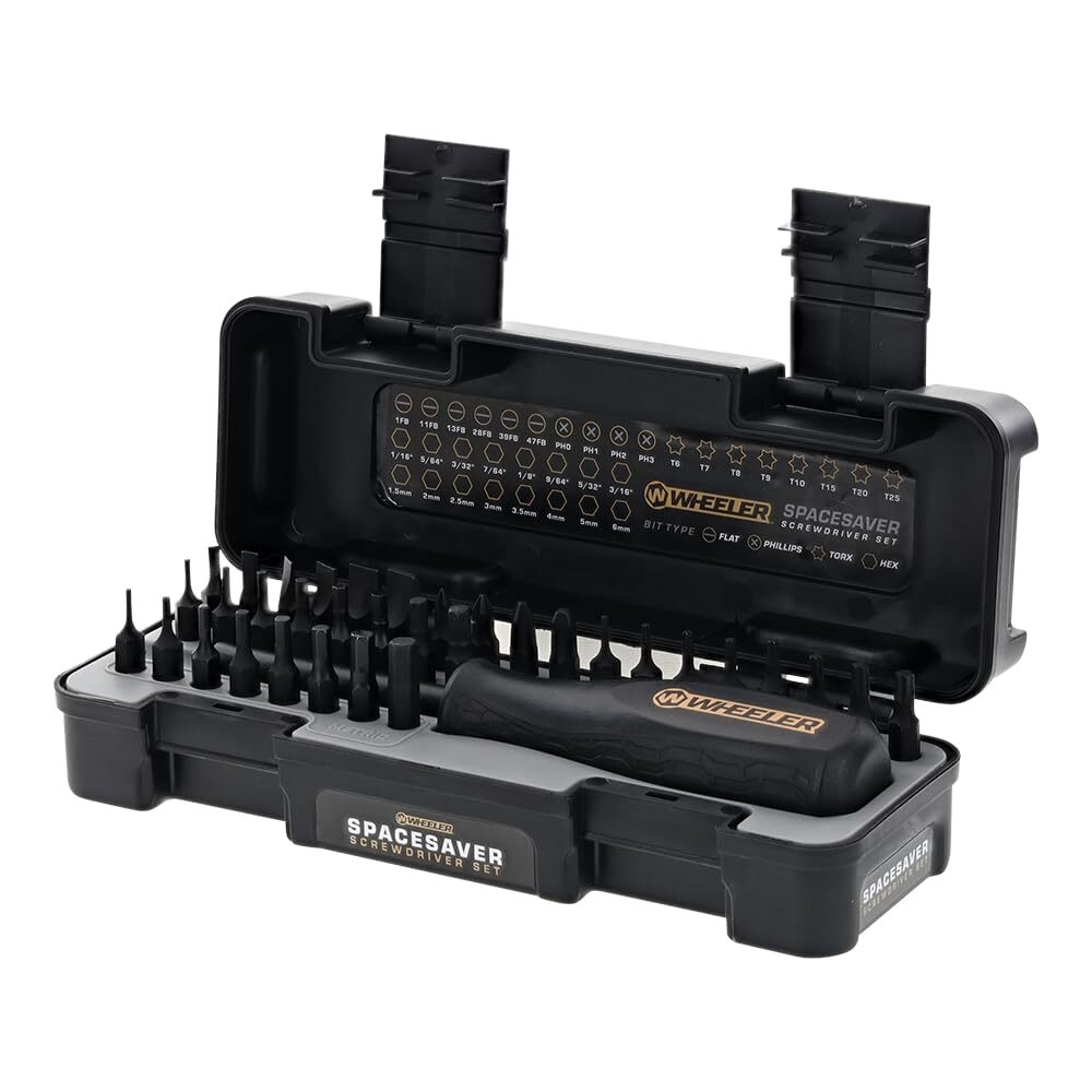 Wheeler Space Saver Gunsmithing Screwdriver Set with 26 Bits and Magnetic Handle