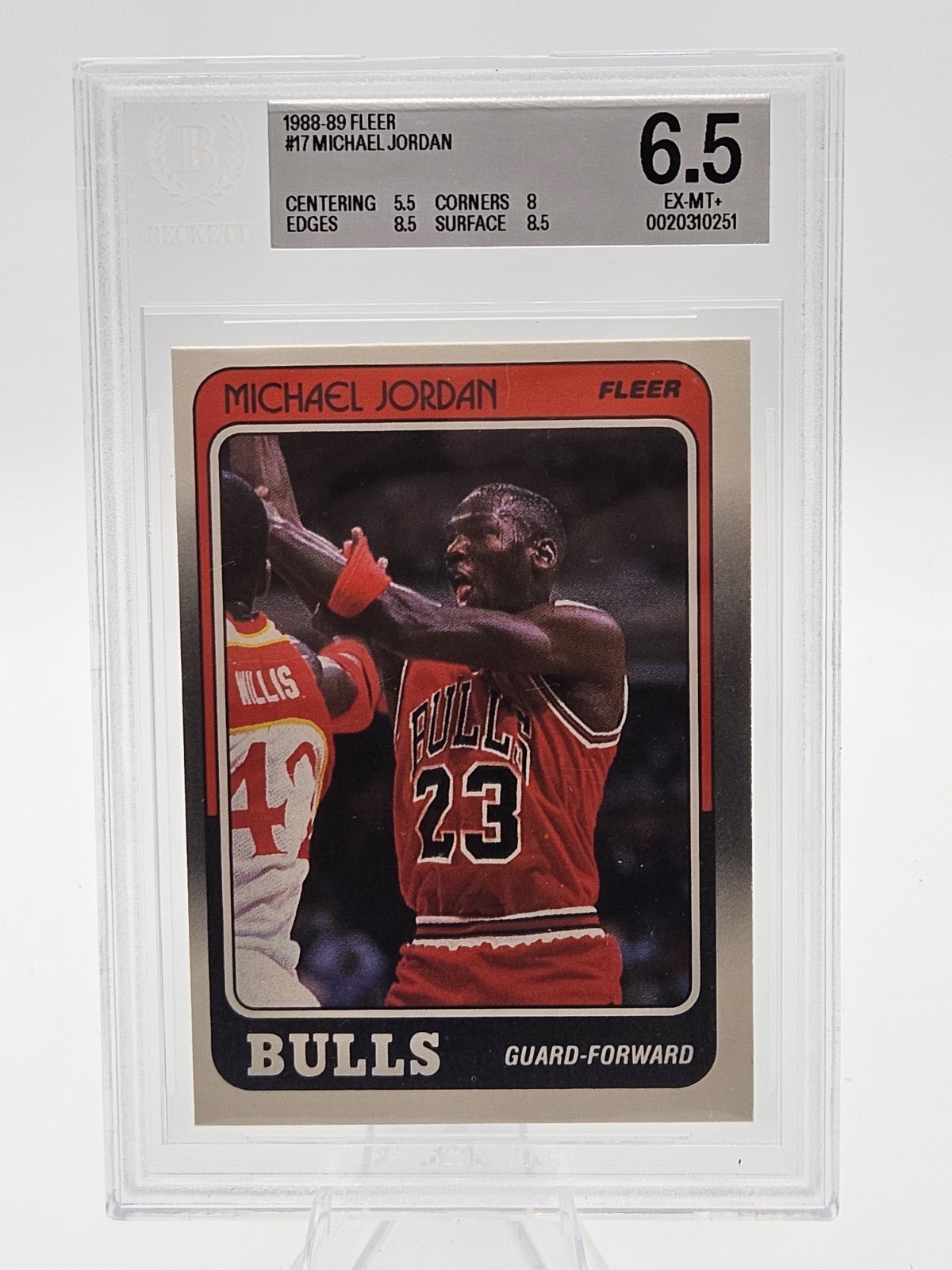 1988-89 Fleer - Michael Jordan #17 Chicago Bulls HOF The GOAT BGS 6.5 1988-89 Fleer - Michael Jordan #17 Chicago Bulls HOF The GOAT BGS 6.5