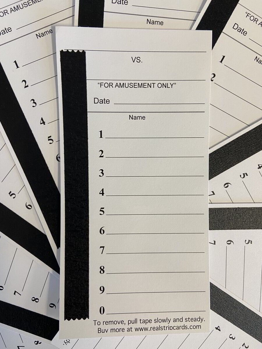 100 pack - 10 Line Strip Cards. FREE S/H. Pull strips. Football, Breaks, Auction