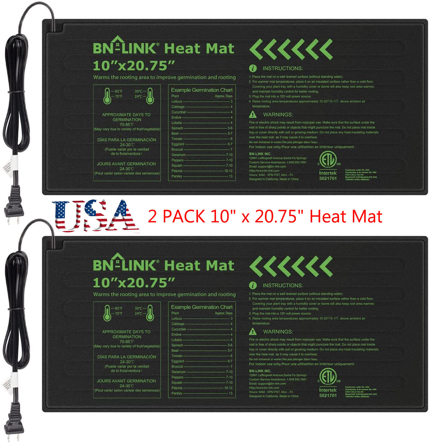 2 Pack Seeding Heat Mat 10\