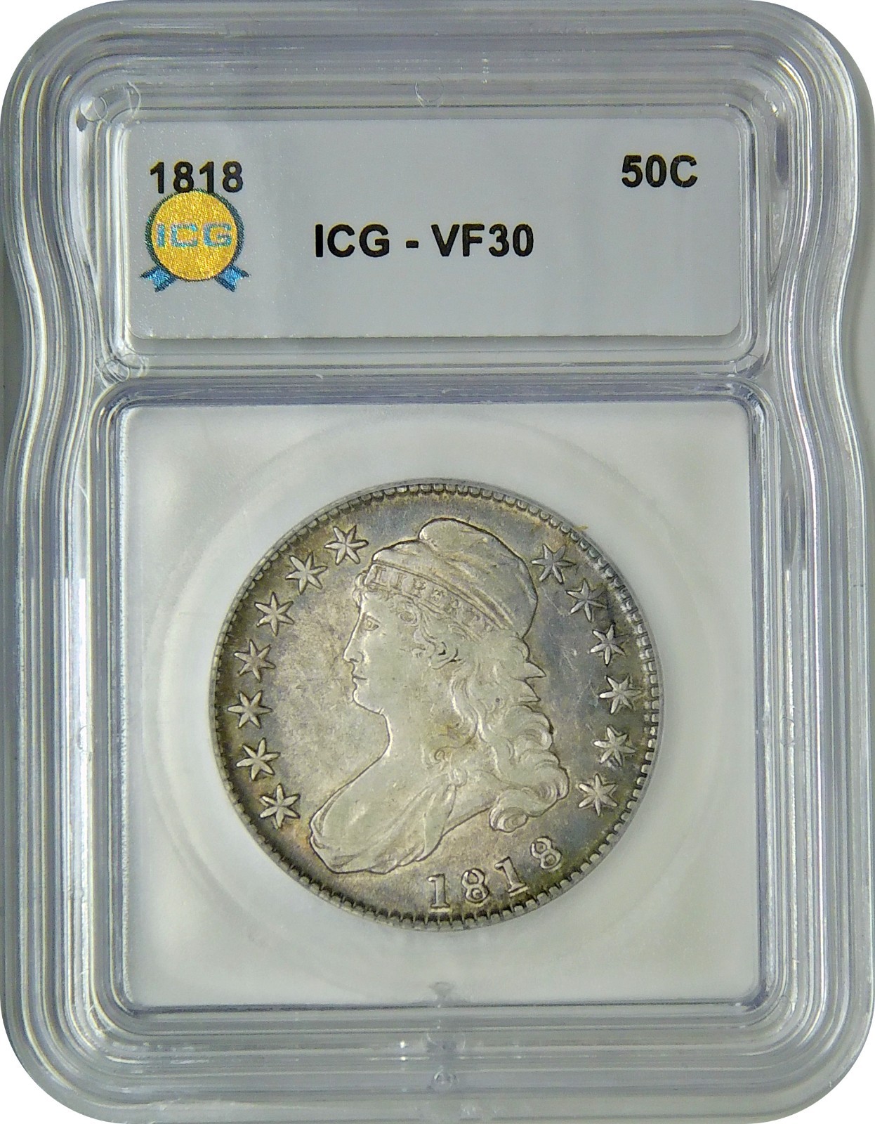 1818 Capped Bust Half Dollar 50¢ ICG VF30 Very Fine