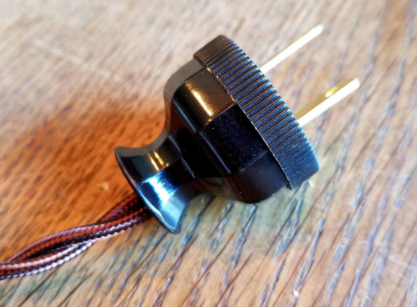 Antique Replica Electrical Plug - Long neck decagon design polarized cord rewire