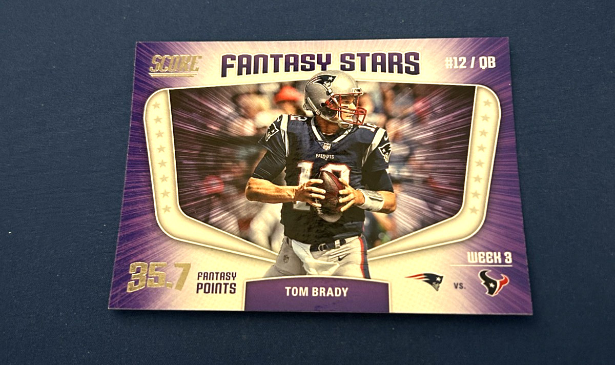 2018 Score Football Tom Brady Fantasy Stars Insert #6 Future HOF Set Break NM 2018 Score Football Tom Brady Fantasy Stars Insert #6 Future HOF Set Break NM