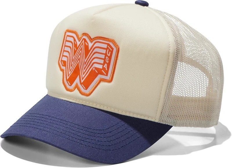 Whataburger Snapback Trucker Hat Mesh Back Cap Cream Blue Orange Whataburger Snapback Trucker Hat Mesh Back Cap Cream Blue Orange