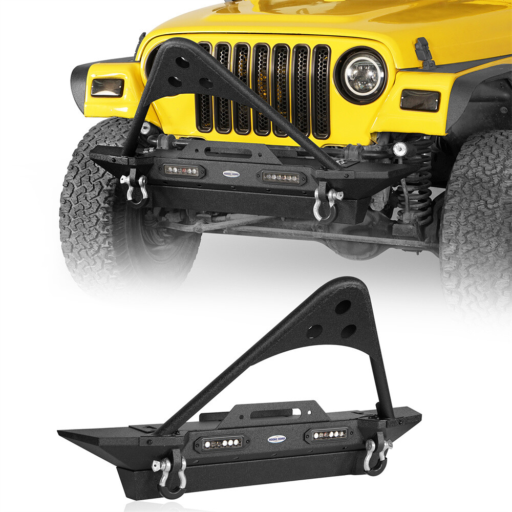 Stinger Bar Front Bumper w/ Winch Plate & Light for 1997-2006 Jeep Wrangler TJ