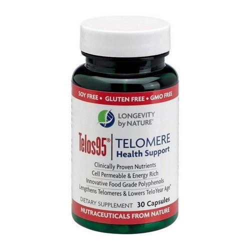 Longevity by Nature, By Nature Telos95 Telomere Health Support, 30 Caps