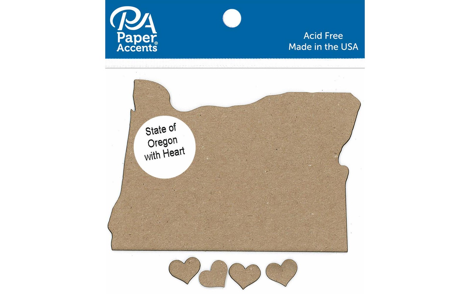 Chip Shape 4pc State of Oregon w/ Heart Nat