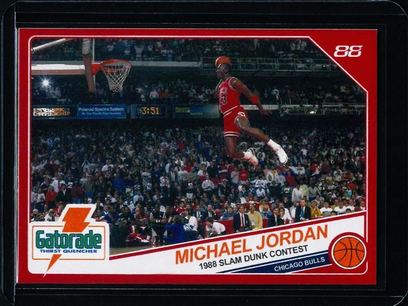 Michael Jordan Red Dunk Original Artist Designed Art Trading Card