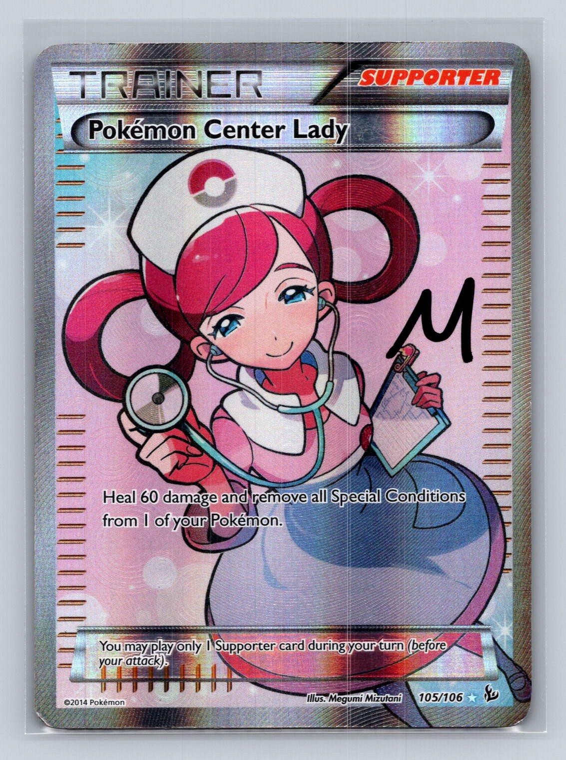 Pokemon Center Lady 105/106 Ultra Rare Flashfire Pokemon Holo Near Mint