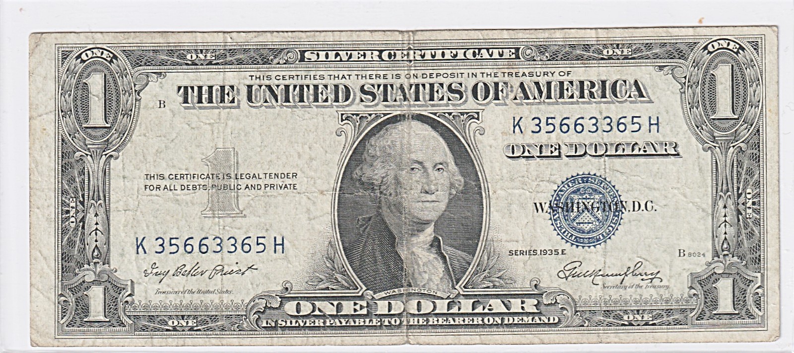 1935-E $1 One Dollar Silver Certificate No Motto #714 1935-E $1 One Dollar Silver Certificate No Motto #714