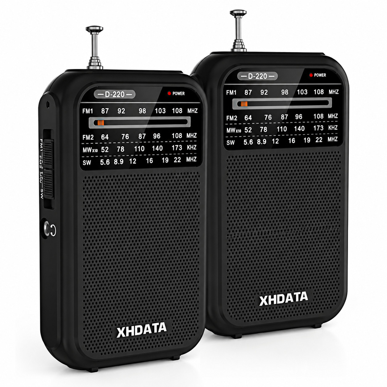 2PACK AM/FM/SW Portable Mini Radios Small Speaker Battery Powered Great Receiver