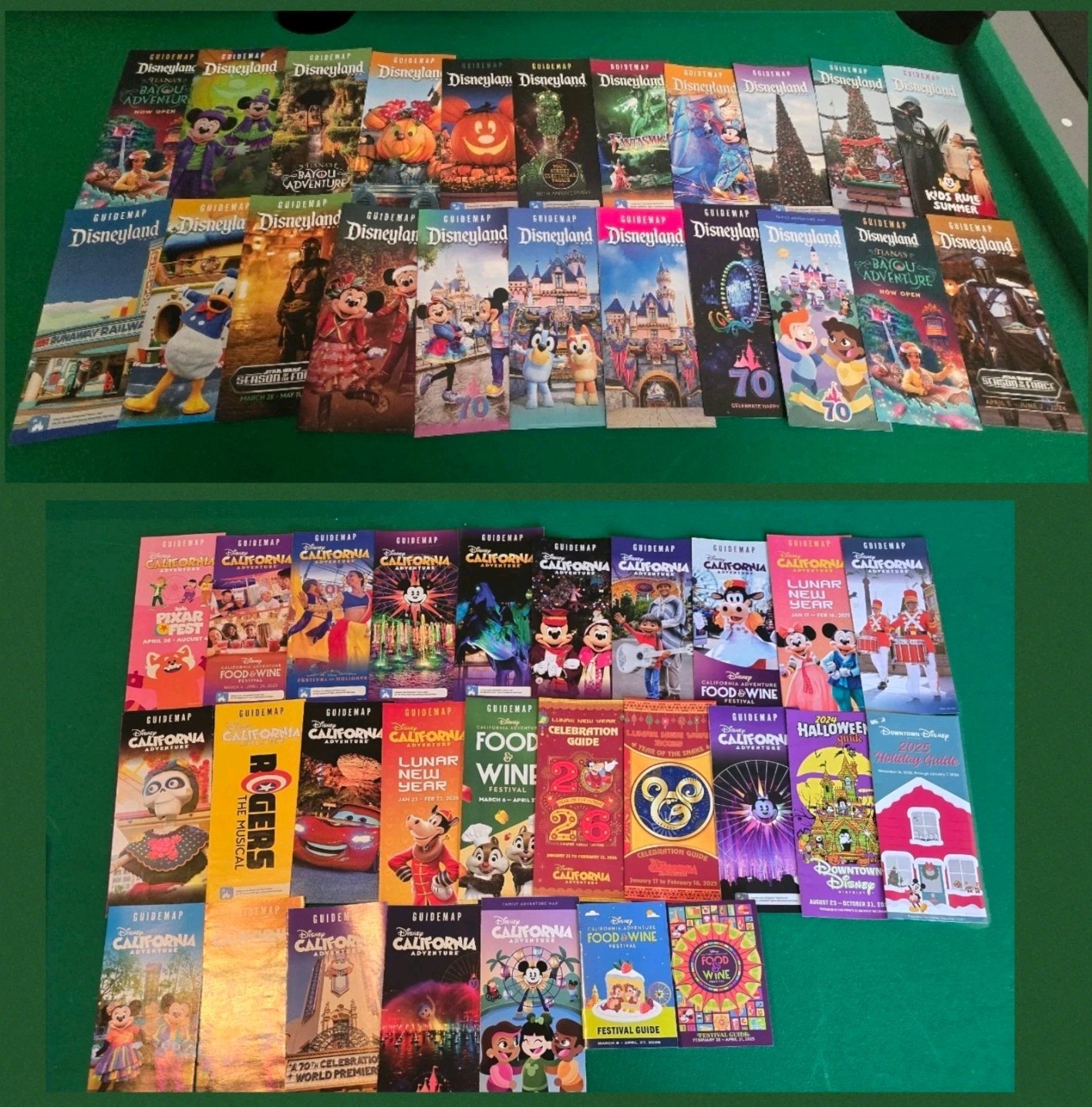 Lot of 45 Disneyland & California Adventure Guide Maps 2021 -Present Lot of 45 Disneyland & California Adventure Guide Maps 2021 -Present
