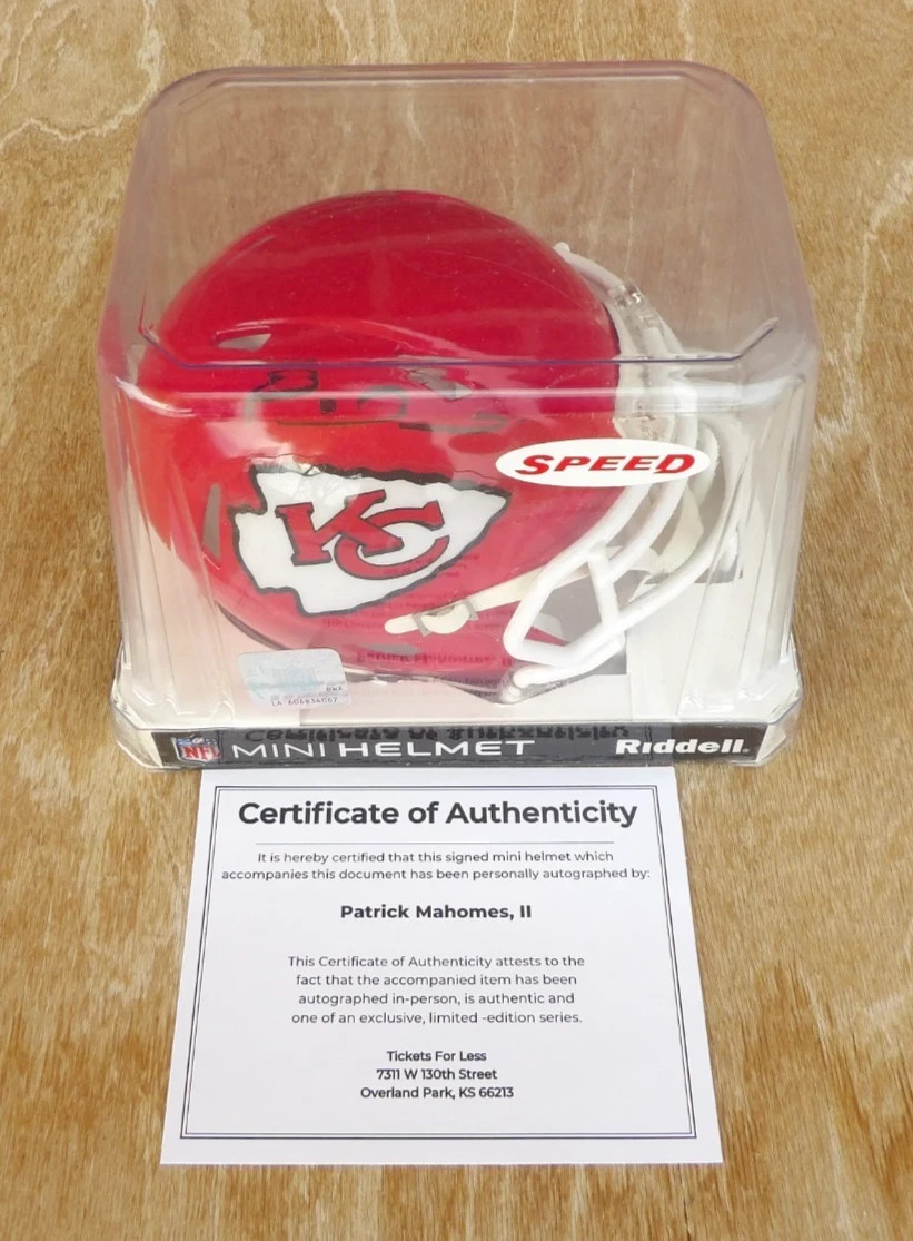 2019 Patrick Mahomes Kansas City Chiefs Signed Autographed Mini Football Helmet