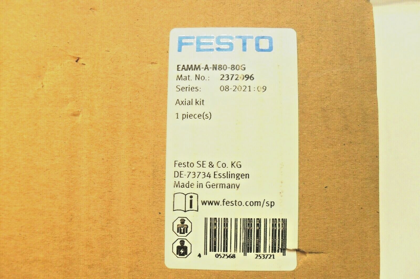FESTO EAMM-A-N80-80G Axial shaft jaw coupling joint kit with housing NIB