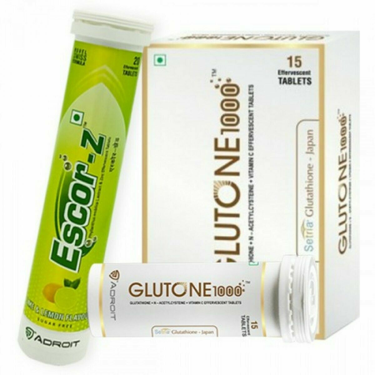 ( Pack of 2 ) Skin Lightening Combo Glutone 1000 with Escor Z -FREE SHIPPING