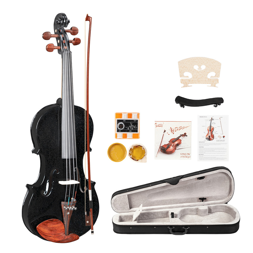 Glarry GV103 4/4 Spruce Panel Violin Matte Black