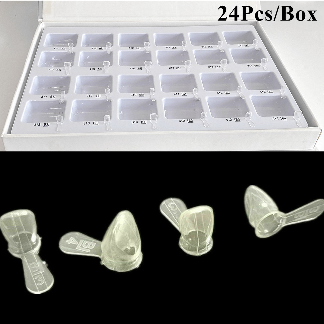 24Pc/Box Dental Kid Strip Teeth Crown Form-Pedo Child Crown Anterior Transparent