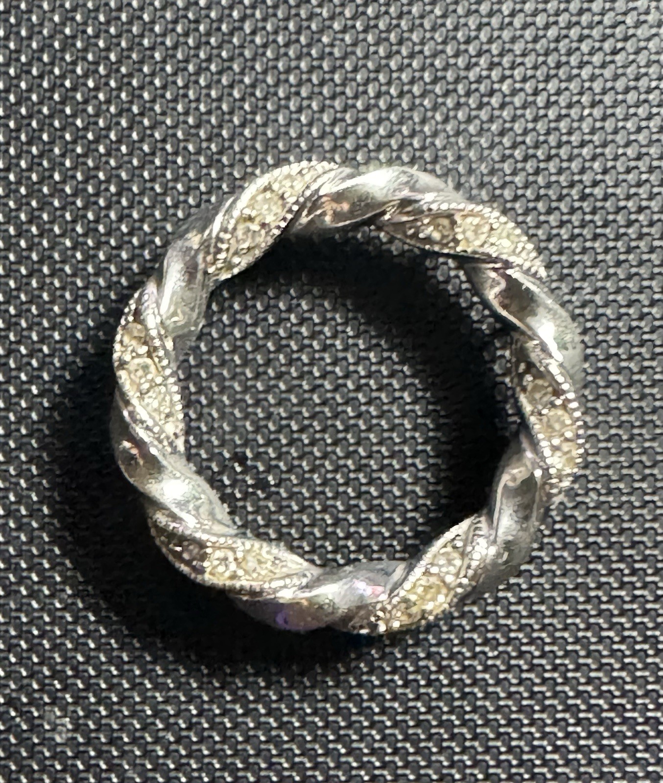 Vintage ODI 10K White Gold Diamond Twisted Eternity Floating Slide Pendant Vintage ODI 10K White Gold Diamond Twisted Eternity Floating Slide Pendant