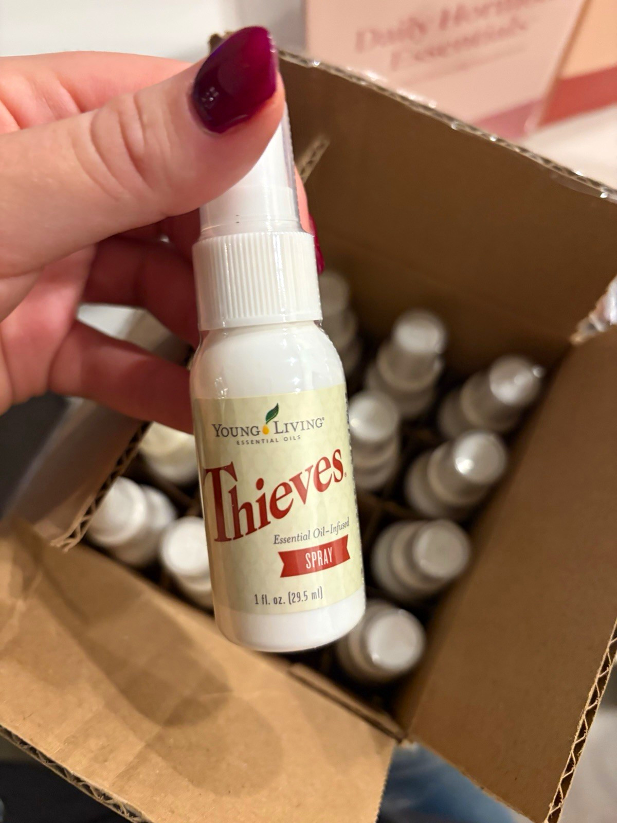 Young Living Essential Oils Thieves Spray 1 fl oz (29.5 ml) pack of 16 bottles Young Living Essential Oils Thieves Spray 1 fl oz (29.5 ml) pack of 16 bottles