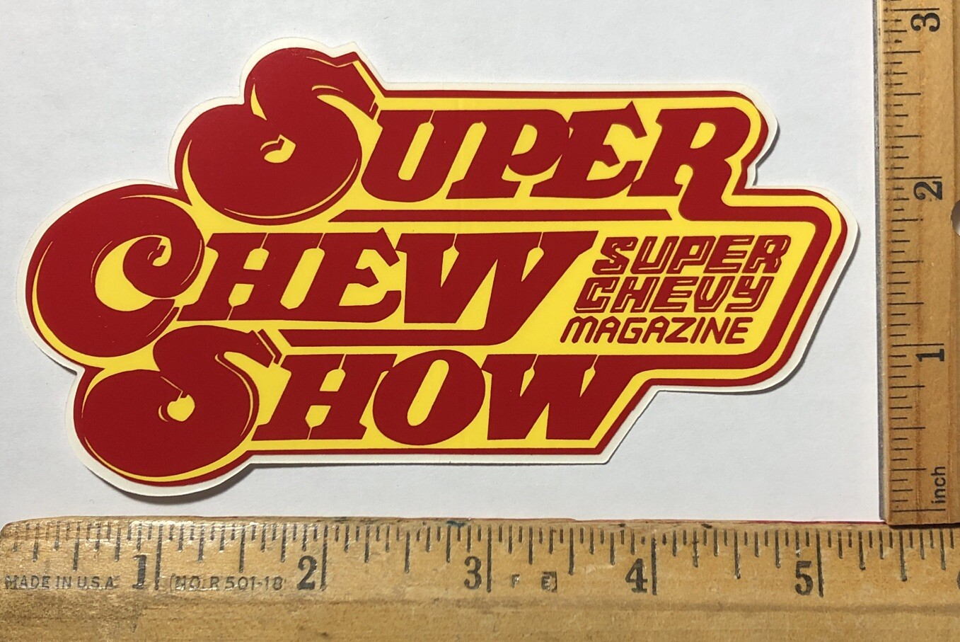 Vintage Super Chevy Show Magazine Logo Decal Toolbox Sticker Hot Rod NHRA Racing