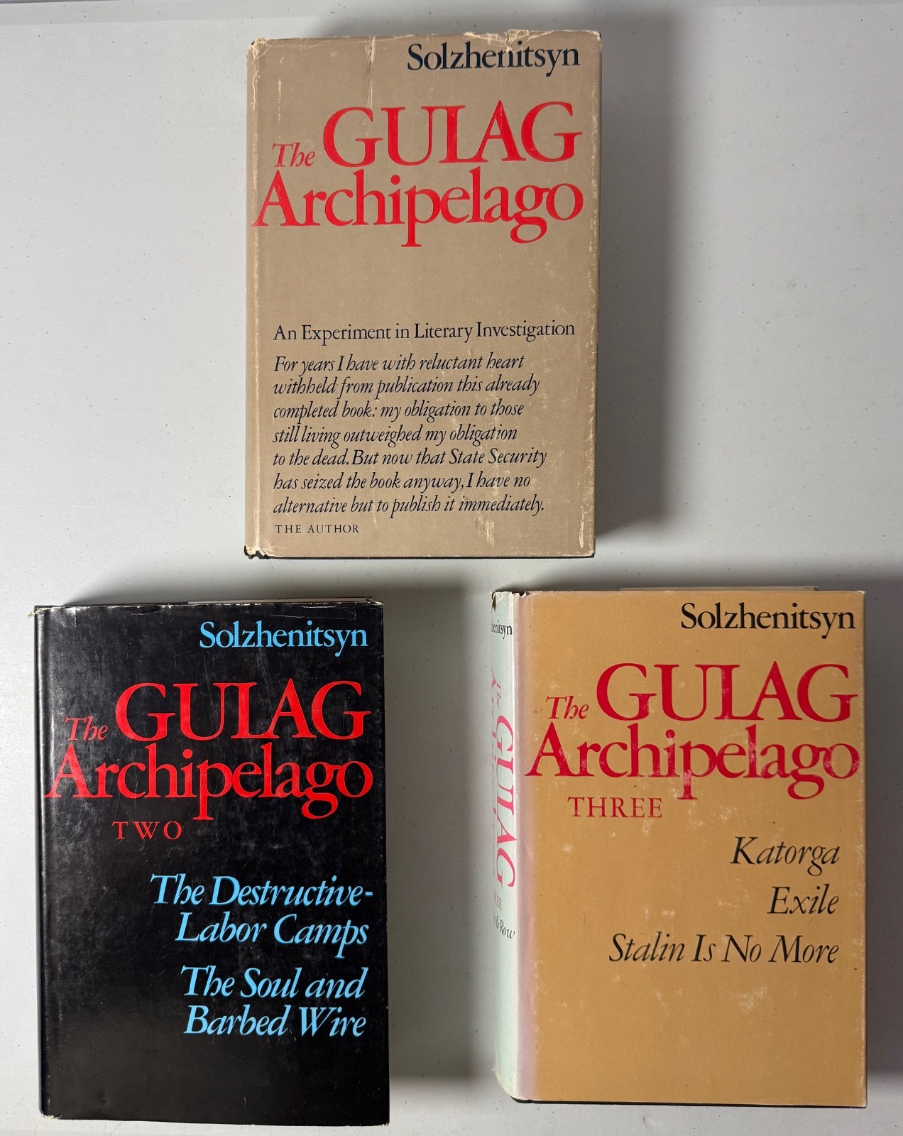 The Gulag Archipelago by Solzheinitsyn - Hardcover HC Trilogy 3 Book Books 1 2 3 The Gulag Archipelago by Solzheinitsyn - Hardcover HC Trilogy 3 Book Books 1 2 3