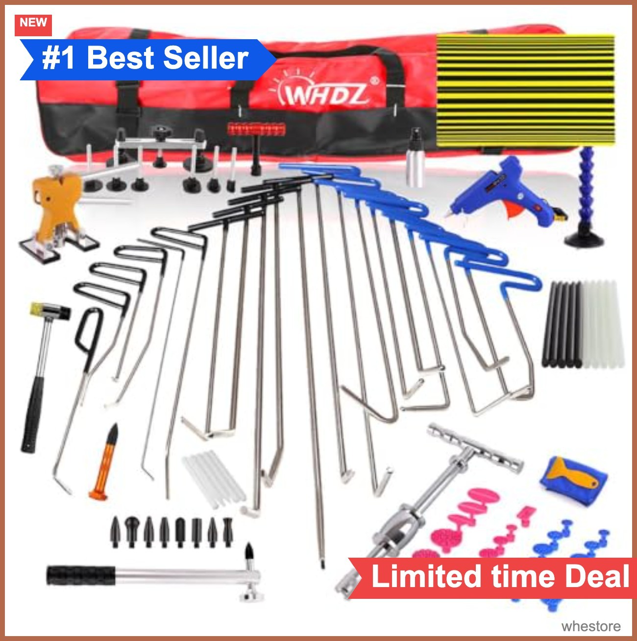 Paintless Dent Repair Kit 85pcs Car Dent Puller Removal Tools Hail Damage Door