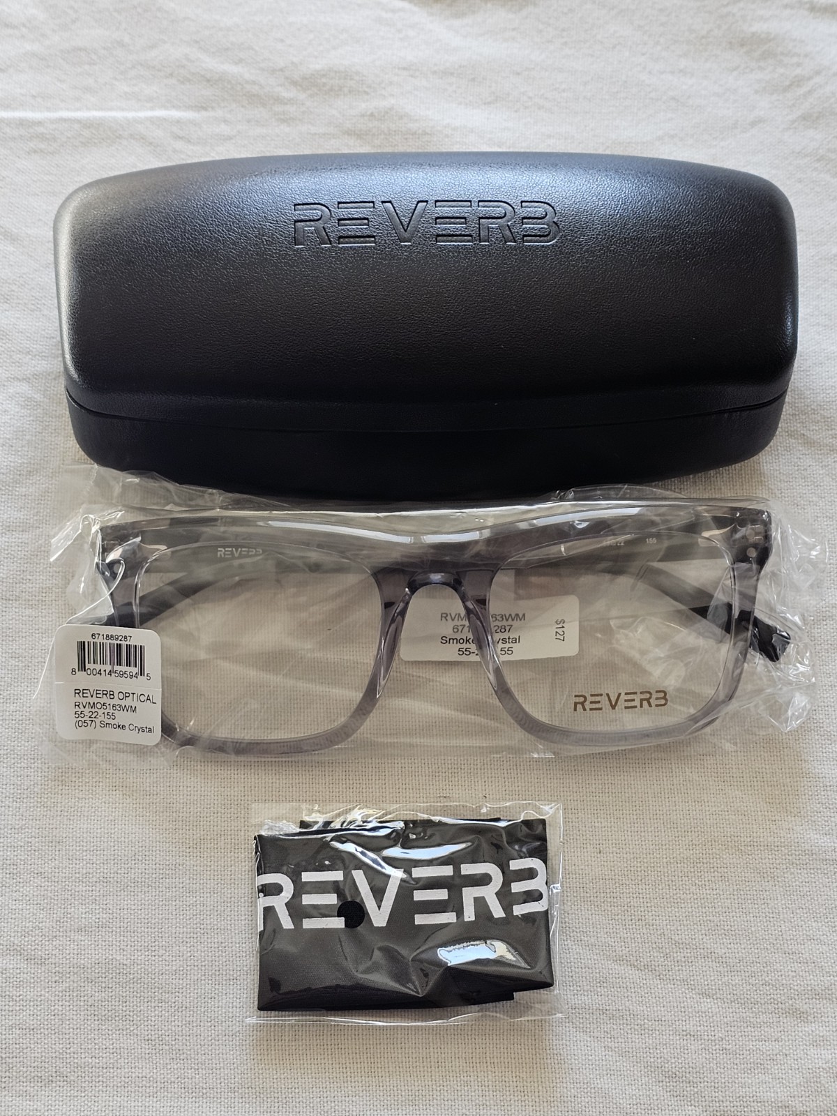 Reverb Men\'s RVMO5163 Prescription-Ready Eyeglasses w/Case Grey Crystal NWT $127
