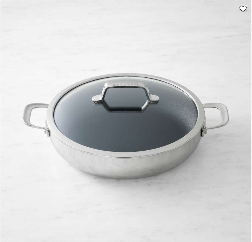 SCANPAN TSS+ 5.5 Qt Stainless Steel Nonstick Chef Pan with Lid