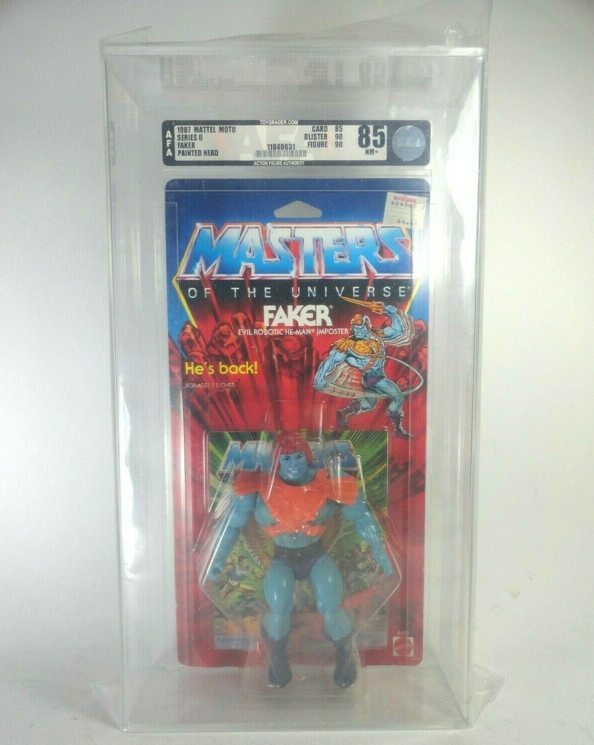 Masters of the Universe He Man Original FAKER Vintage 1987 MOTU 12 Back AFA 85