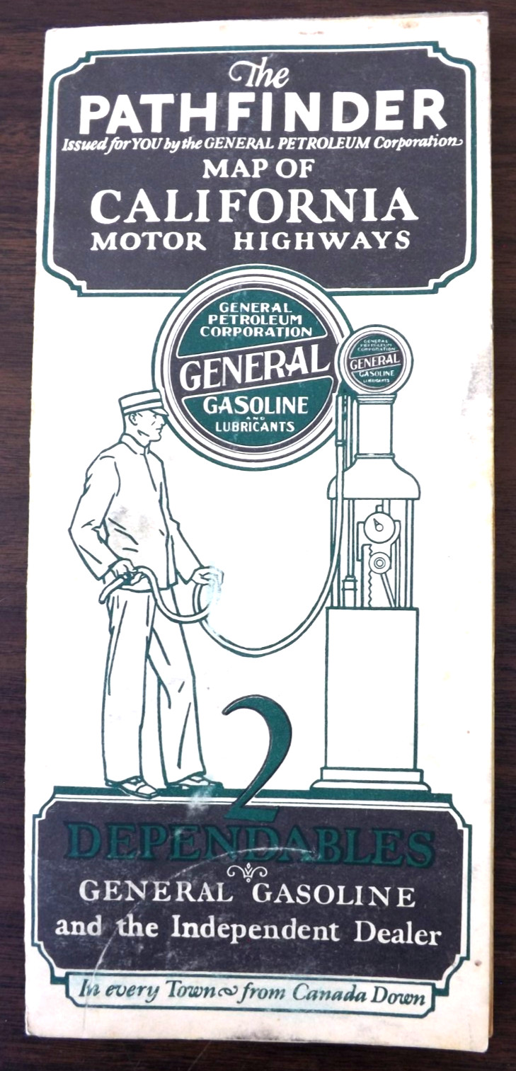 VINTAGE SCARCE 1926 GENERAL GASOLINE THE PATHFINDER CALIFORNIA ROAD MAP Ford