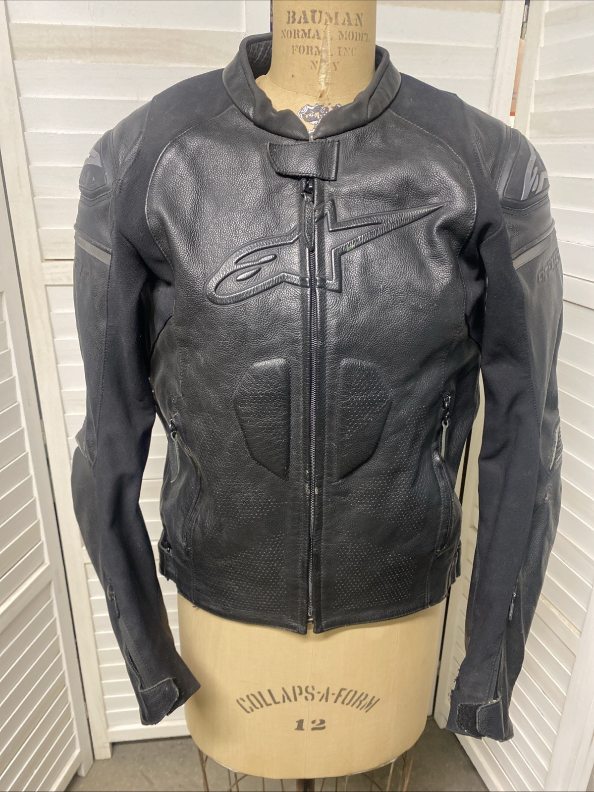 Alpinestars Missile Air Leather Jacket Tech Air Black Size 40 Motorcycle Biker