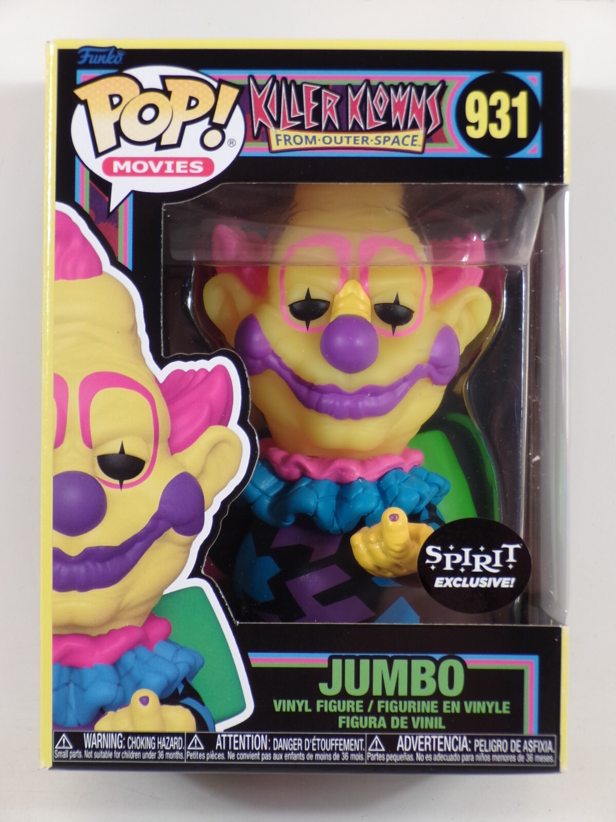 Funko Pop Killer Klowns from Outer Space Blacklight Jumbo Spirit Exclusive #931