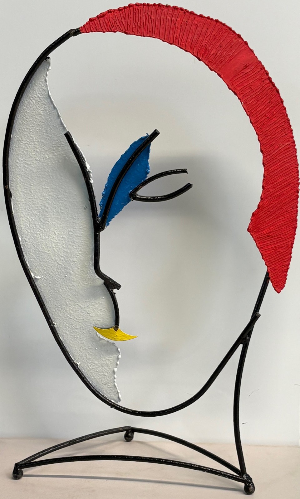 Vintage Pop Art Memphis Style Sculpture Woman Woman\'s Girl Face Signed C Jere Vintage Pop Art Memphis Style Sculpture Woman Woman\'s Girl Face Signed C Jere