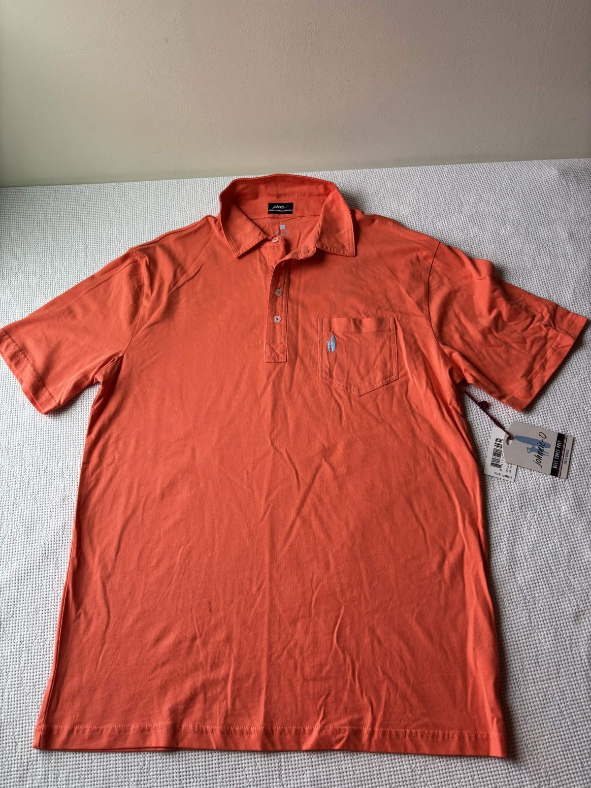 NWT Johnnie O Polo Shirt Mens Large Short Sleeve Orange West Coast Prep NWT Johnnie O Polo Shirt Mens Large Short Sleeve Orange West Coast Prep