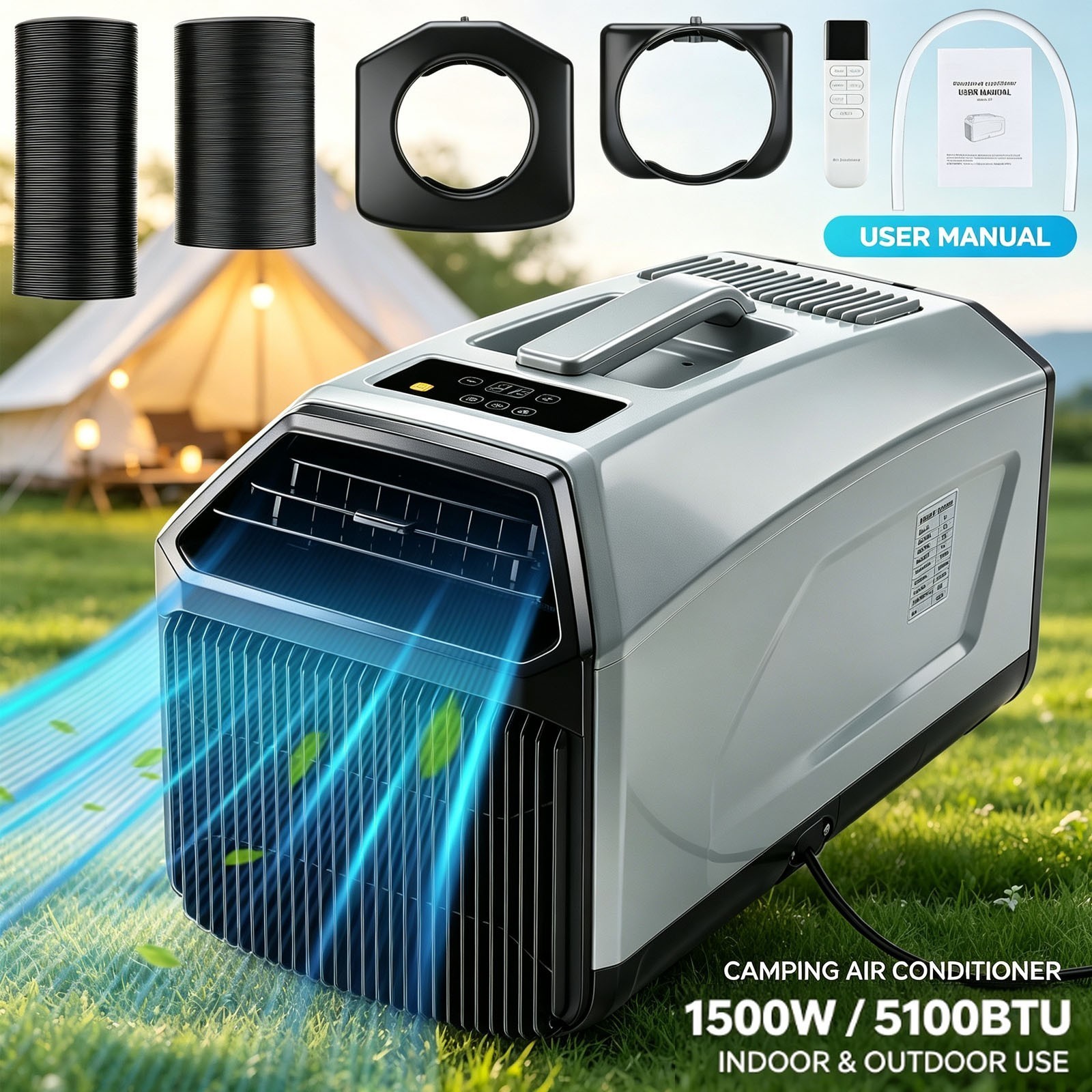 5100BTU Portable Air Conditioner Smart WiFi Voice Control with Timing Function 5100BTU Portable Air Conditioner Smart WiFi Voice Control with Timing Function