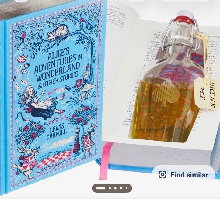 Alice’s in Wonderland Memorabilia Lewis Carroll Leather Bound Hardcover w/ Flask Alice’s in Wonderland Memorabilia Lewis Carroll Leather Bound Hardcover w/ Flask