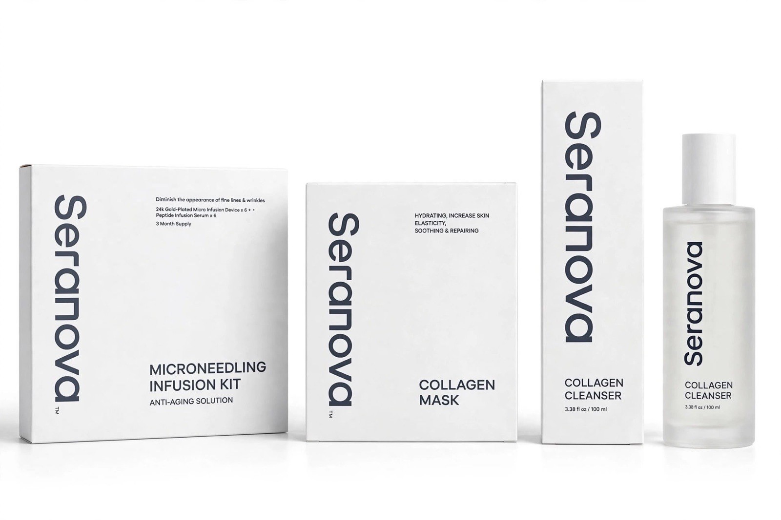 Seranova Skincare Set - Microneedling Infusion Kit, Collagen Mask & Cleanser’s