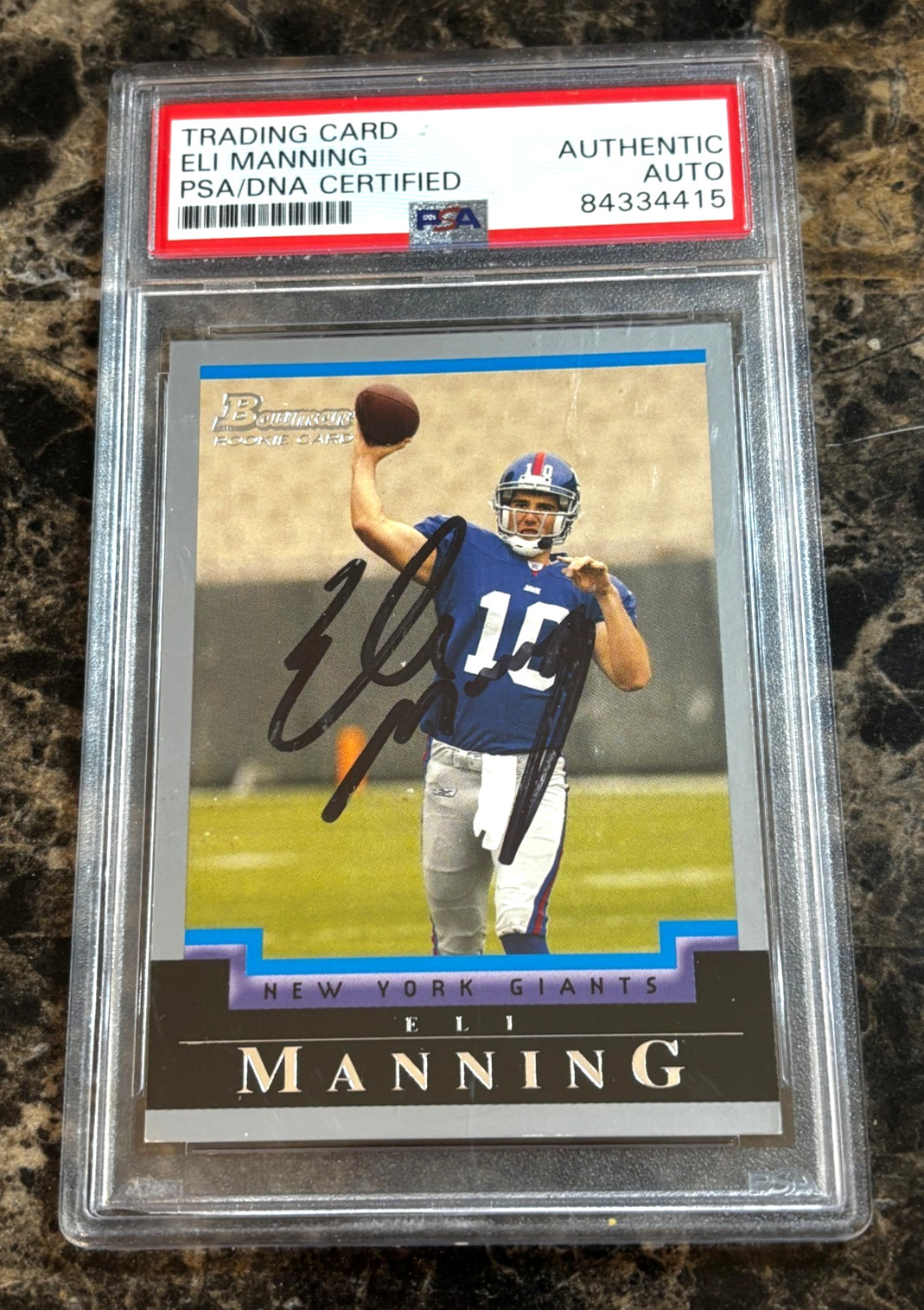Eli Manning Signed 2004 Bowman AUTO RC - PSA - NY Giants, Ole Miss Rebels