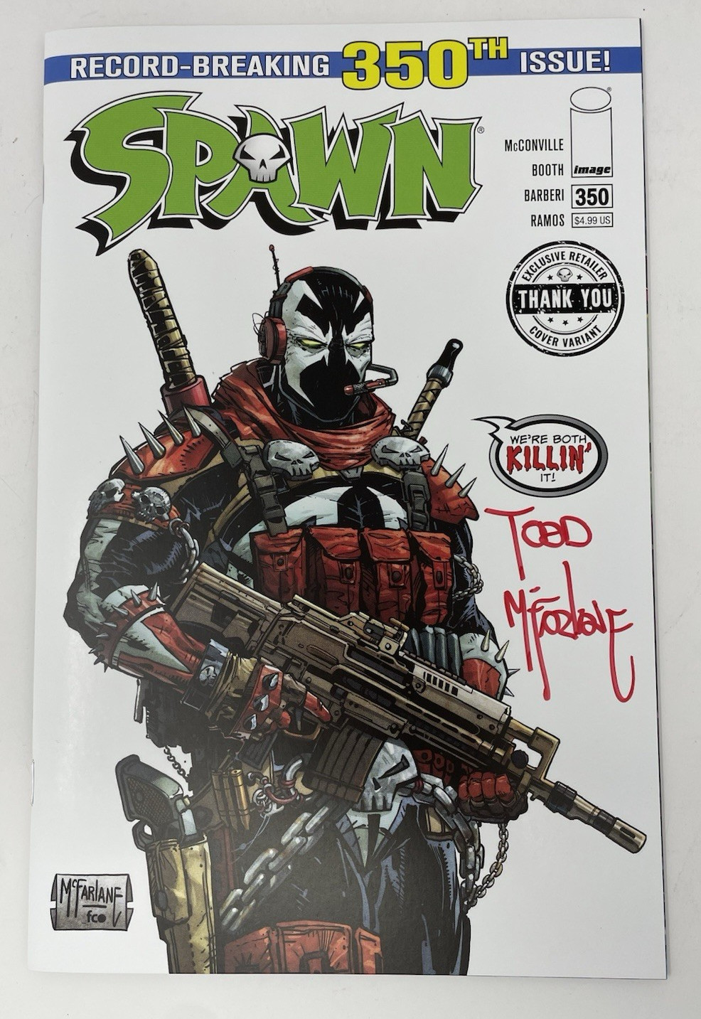 Spawn Comic #350 Todd McFarlane Signed Retailer Thank You Variant M/NM Spawn Comic #350 Todd McFarlane Signed Retailer Thank You Variant M/NM