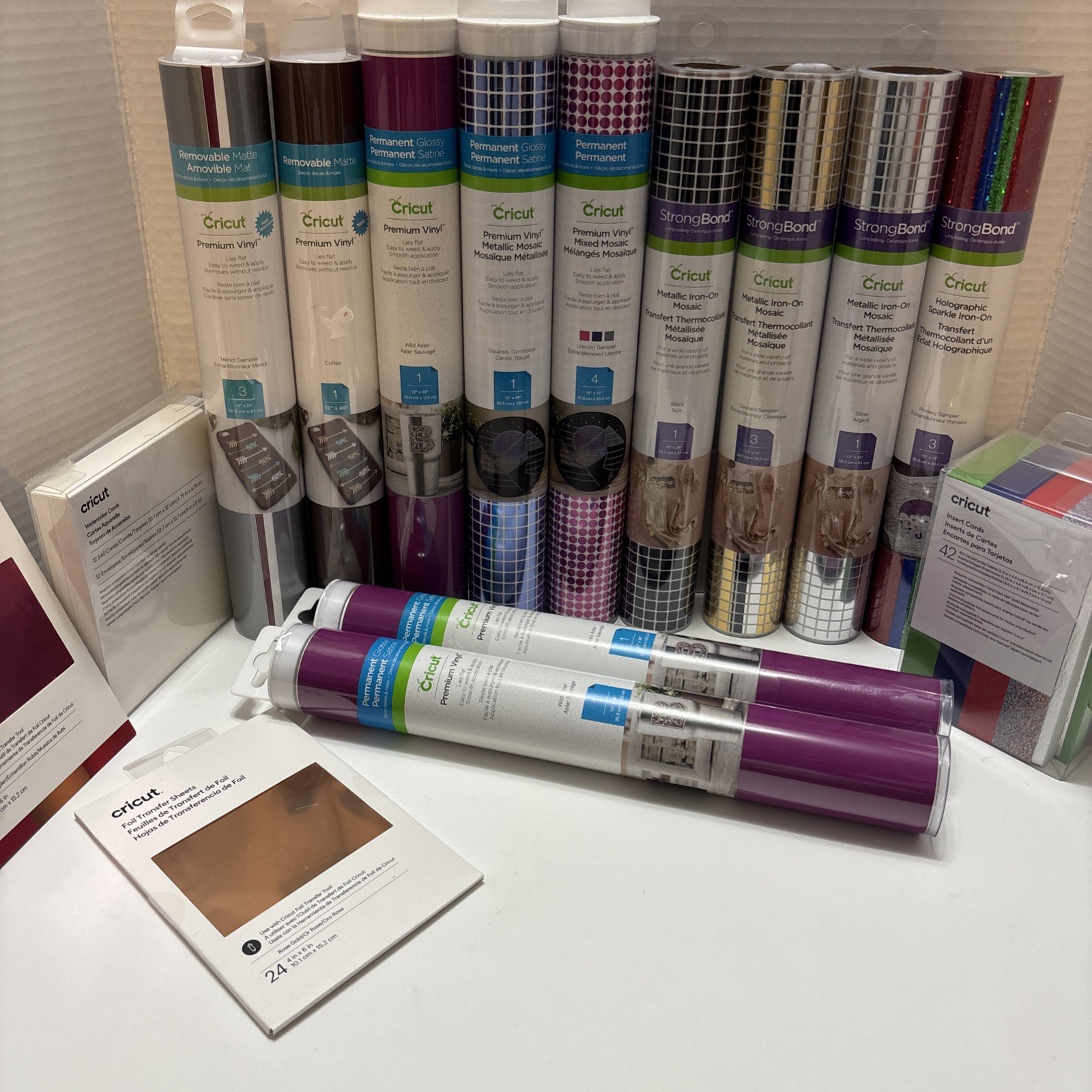 Bulk Lot Cricut 15 Items.Iron-On, Permanent Vinyl, Glossy, Removable, Foil, Card Bulk Lot Cricut 15 Items.Iron-On, Permanent Vinyl, Glossy, Removable, Foil, Card