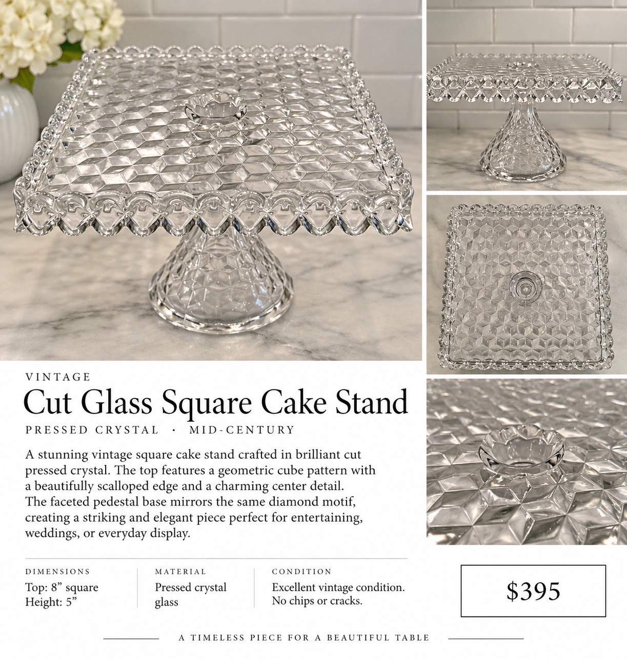 Vintage Fostoria American Clear Cube 12 Vintage Fostoria American Clear Cube 12