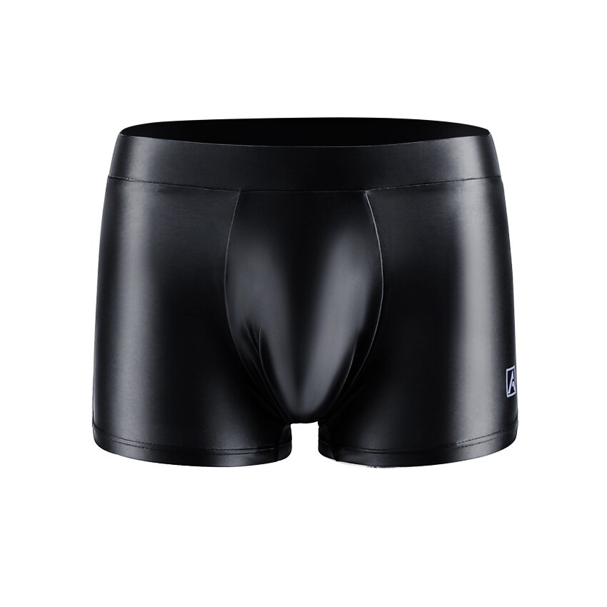 AMORESY Men Smooth Glossy Silk Shiny Boxer Briefs Underwear Mid Waisted Fitness AMORESY Men Smooth Glossy Silk Shiny Boxer Briefs Underwear Mid Waisted Fitness