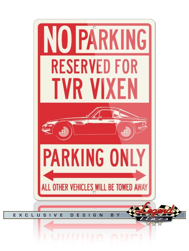 TVR Series M Coupe Reserved Parking Only 8x12 Aluminum Sign British Classic Car